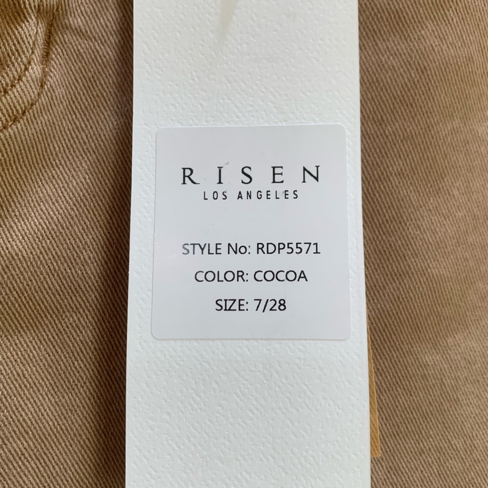 Risen High-Rise Wide-Leg Jeans in Camel - Picture 2 of 5